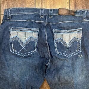 VACCARI Alligator Jeans, blue stretch denim, Western/Rodeo/Cowboy, Mens 40X34